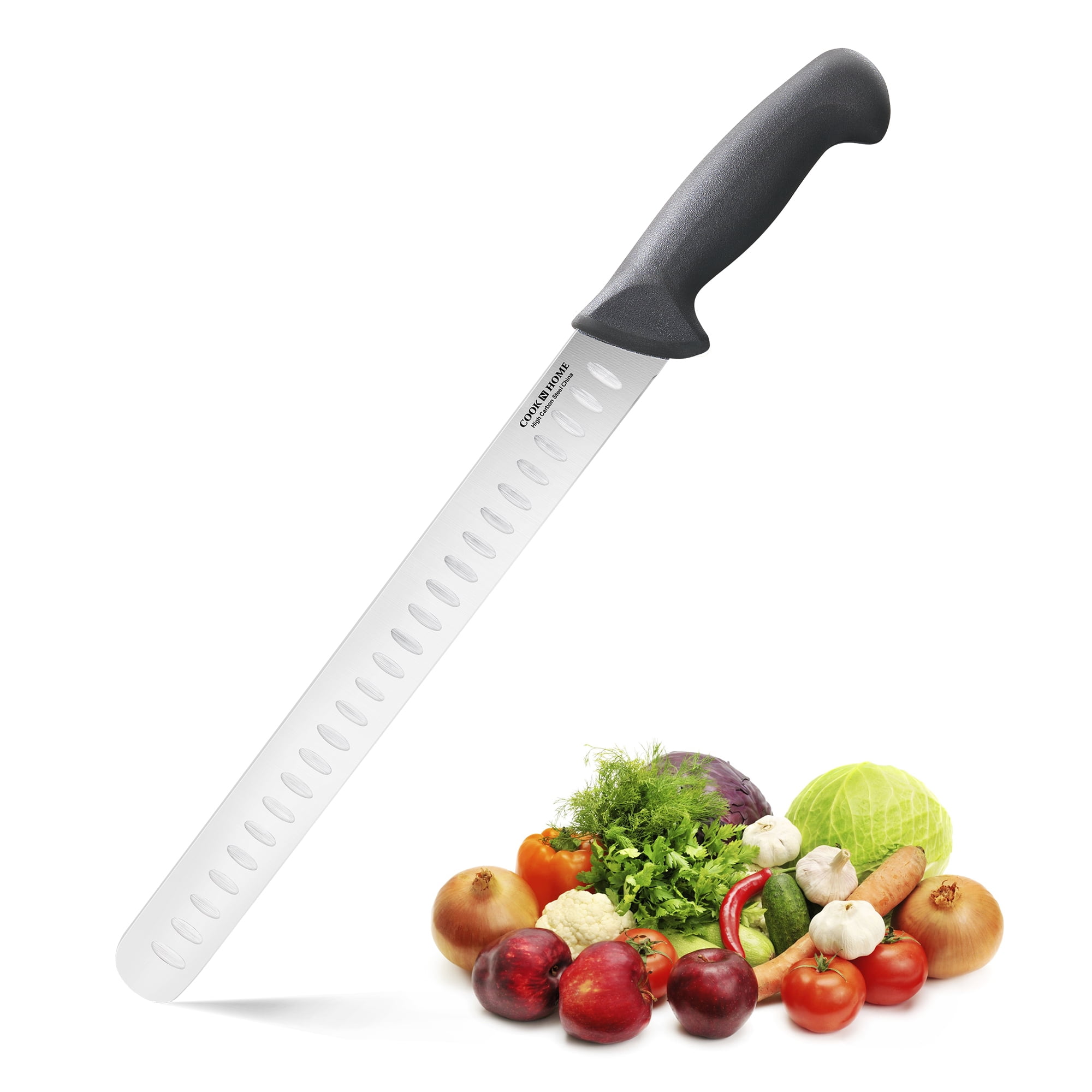 Cook N Home Slicing Carving Knife Roast/Fish Slicer 11inch, Granton
