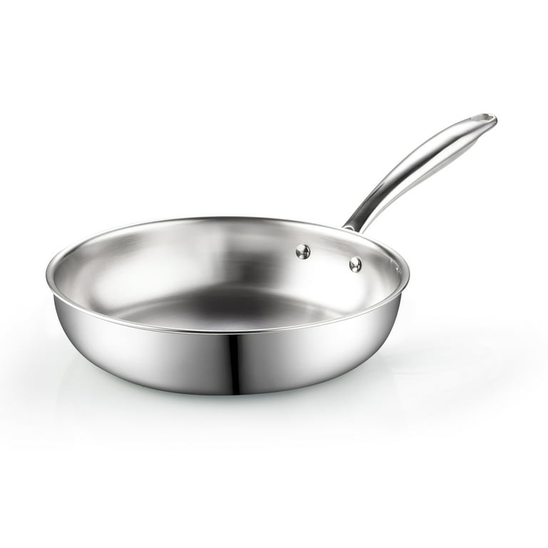 Cook N Home Stainless Steel Saute Fry Pan 10-inch, Tri-Ply All