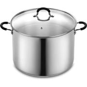 Cook N Home Professional 24 Quart Stainless Steel Stock Pot with Lid, Large Pot with Stay-Cool Handles, Stockpot for Pasta, Spaghetti, Heavy Duty Deep Cookware Soup Pot, Dishwasher Safe