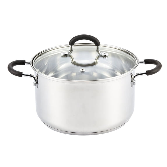 Cook N Home Professional 5 Quart Stainless Steel Stock Pot with Lid, Soup Pot with Stay-Cool Handles, Stockpot for Pasta, Spaghetti, Compatible with Most Stovetops, Dishwasher Safe
