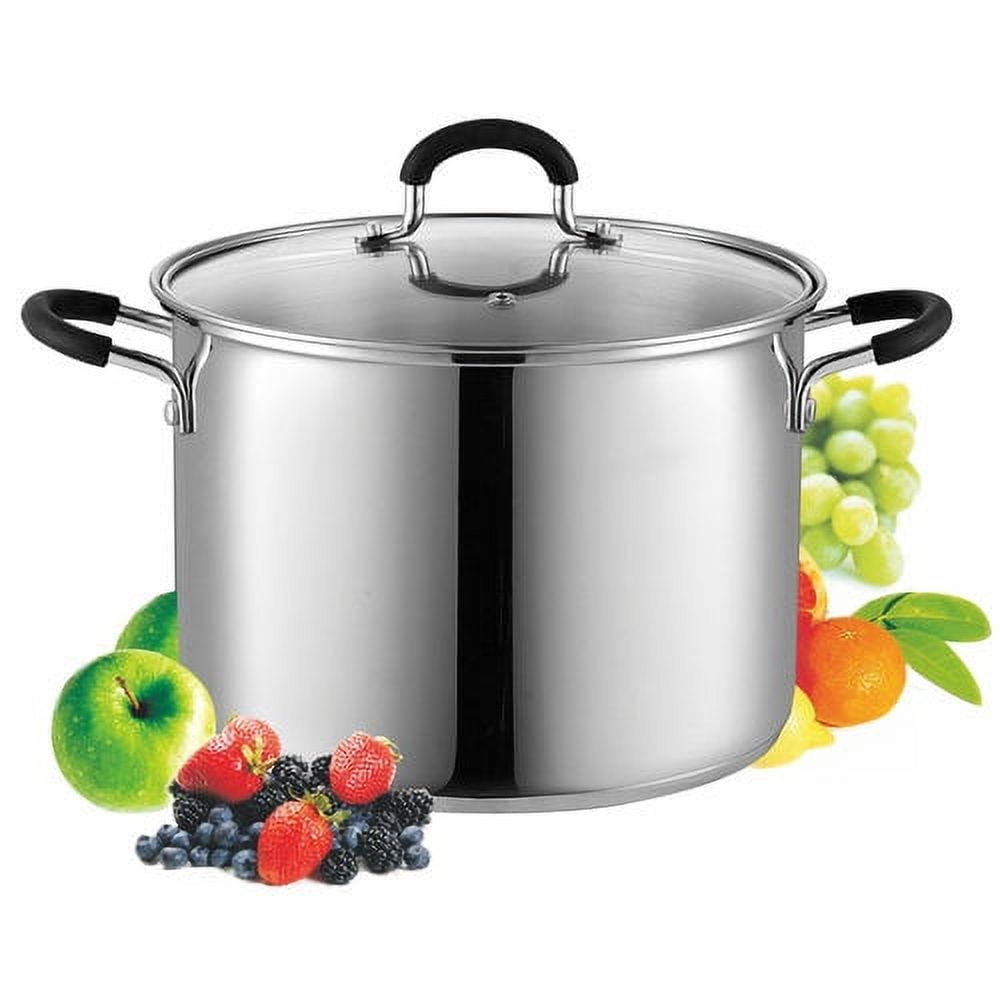  MNHW Non Stick Aluminum Sauce/Stock Pot With Glass Lid 8 Quart,  Black Cooking pot Soup pot Steam pot Big pots for cooking Large pot for cooking  Cooking pots with lids Kitchen