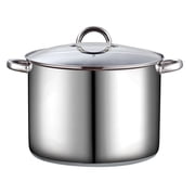 Cook N Home Basics 16 Quart Stainless Steel Stock Pot with Lid, Cooking Pot for Pasta, Soup, Sturdy Handle, Large Stockpot with Even Heating, Oven & Dishwasher Safe, Cookware for Canning, Boiling