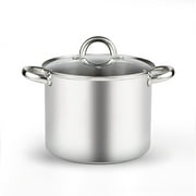 Cook N Home Stockpot with Lid, Basic Stainless Steel Soup Pot, 8-Quart