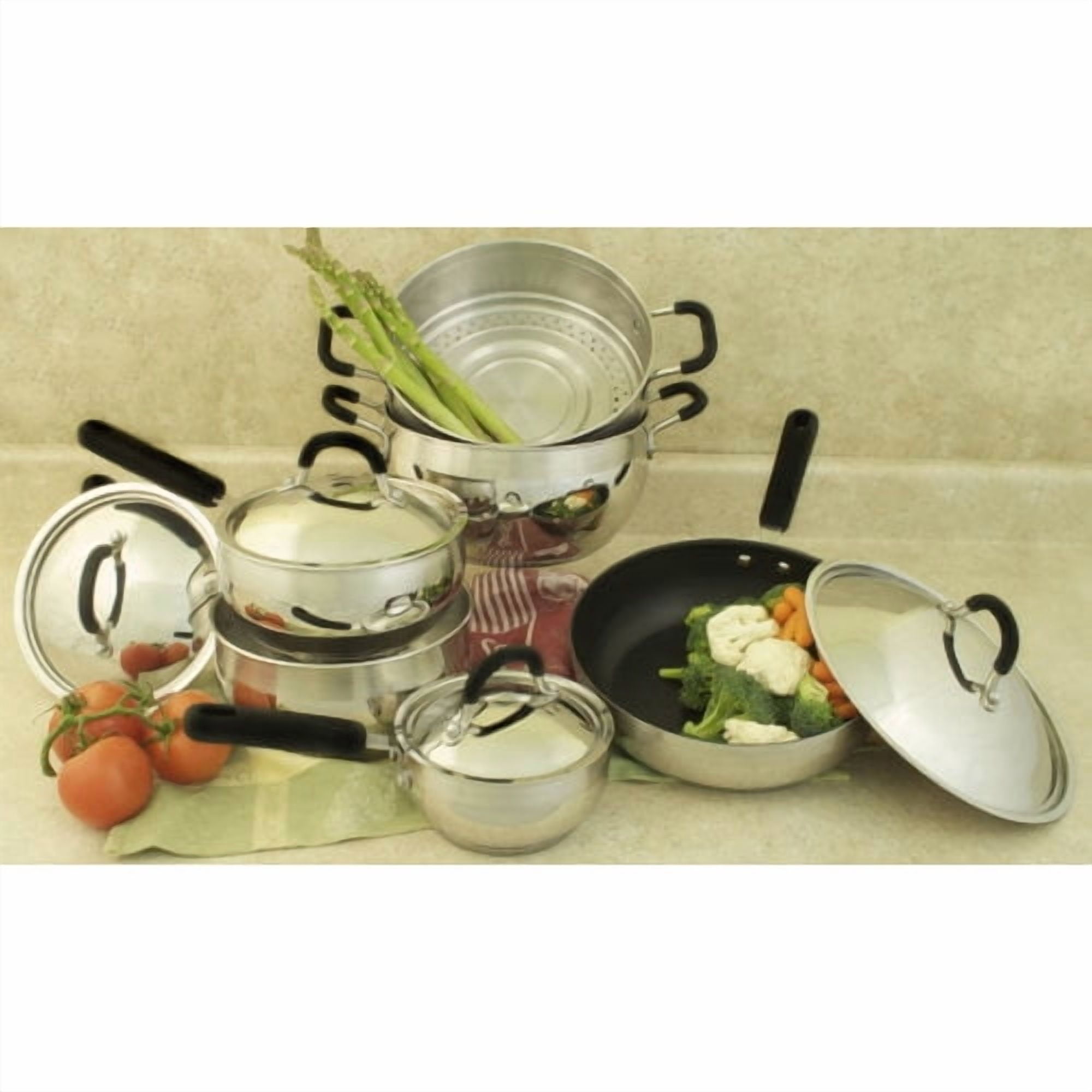 Cookpro 554 Belly Shaped Stainless Steel Cookware Set - 10 Piece ...