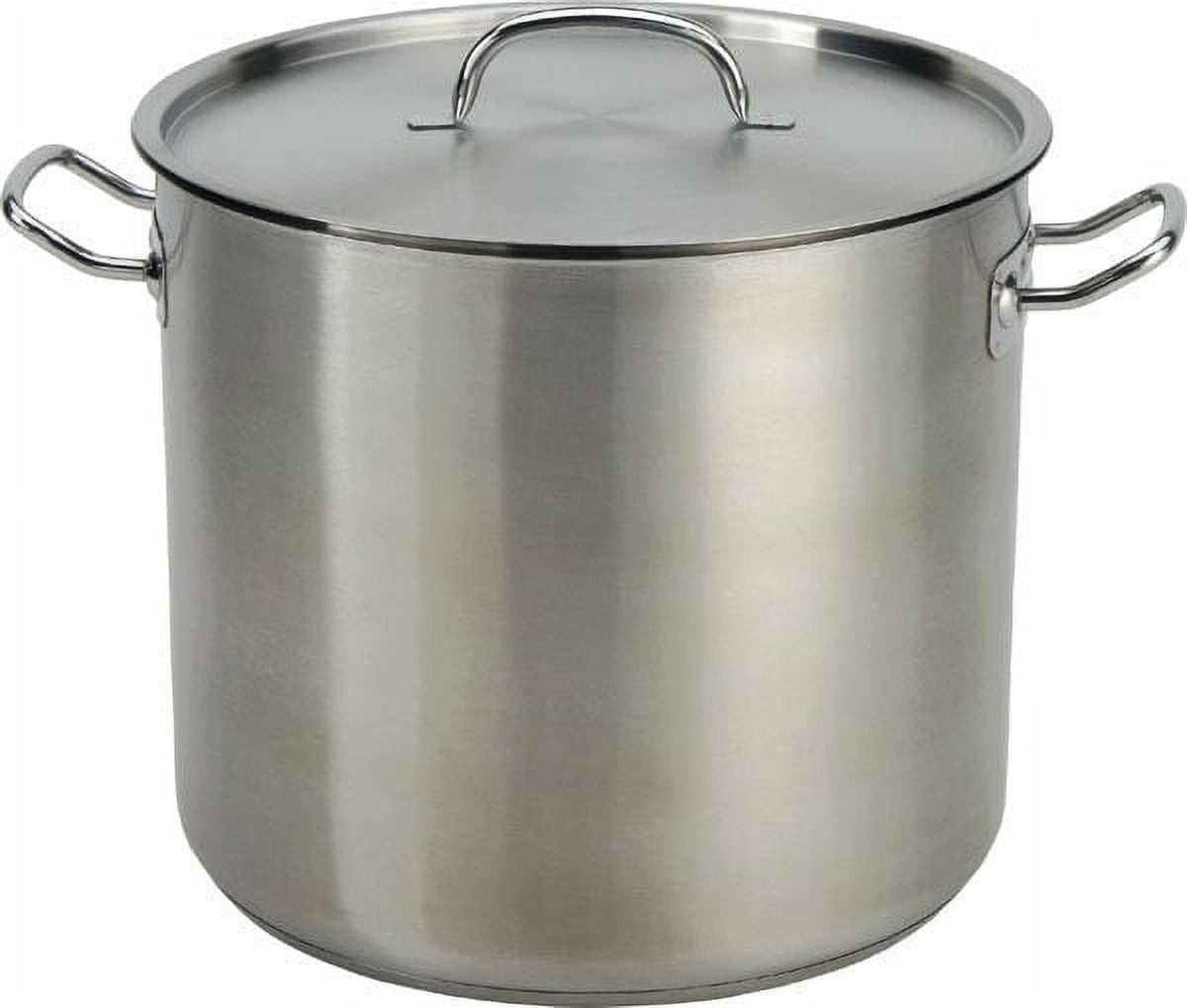 35L Large Stock Pot Stainless Steel Restaurant Kitchen Soup Big Cooking w/  Lid