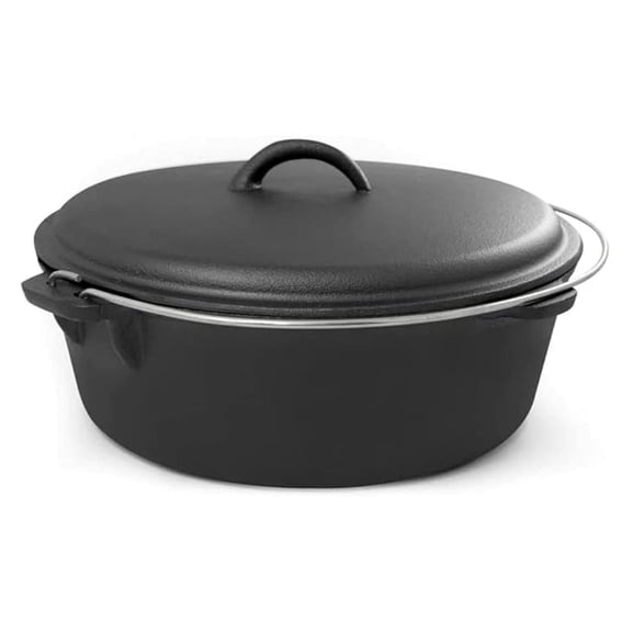 Cook Pro 6 qt. Round Cast Iron Dutch Oven in Black with Lid