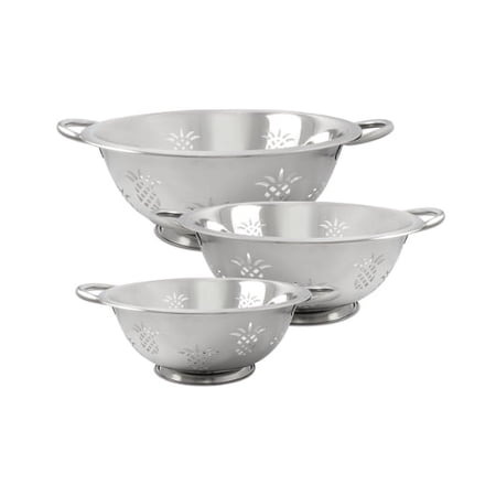 Cook Pro 730 - ExcelSteel 3 Piece Stainless Steel Pineapple Colander Set with Resting Base