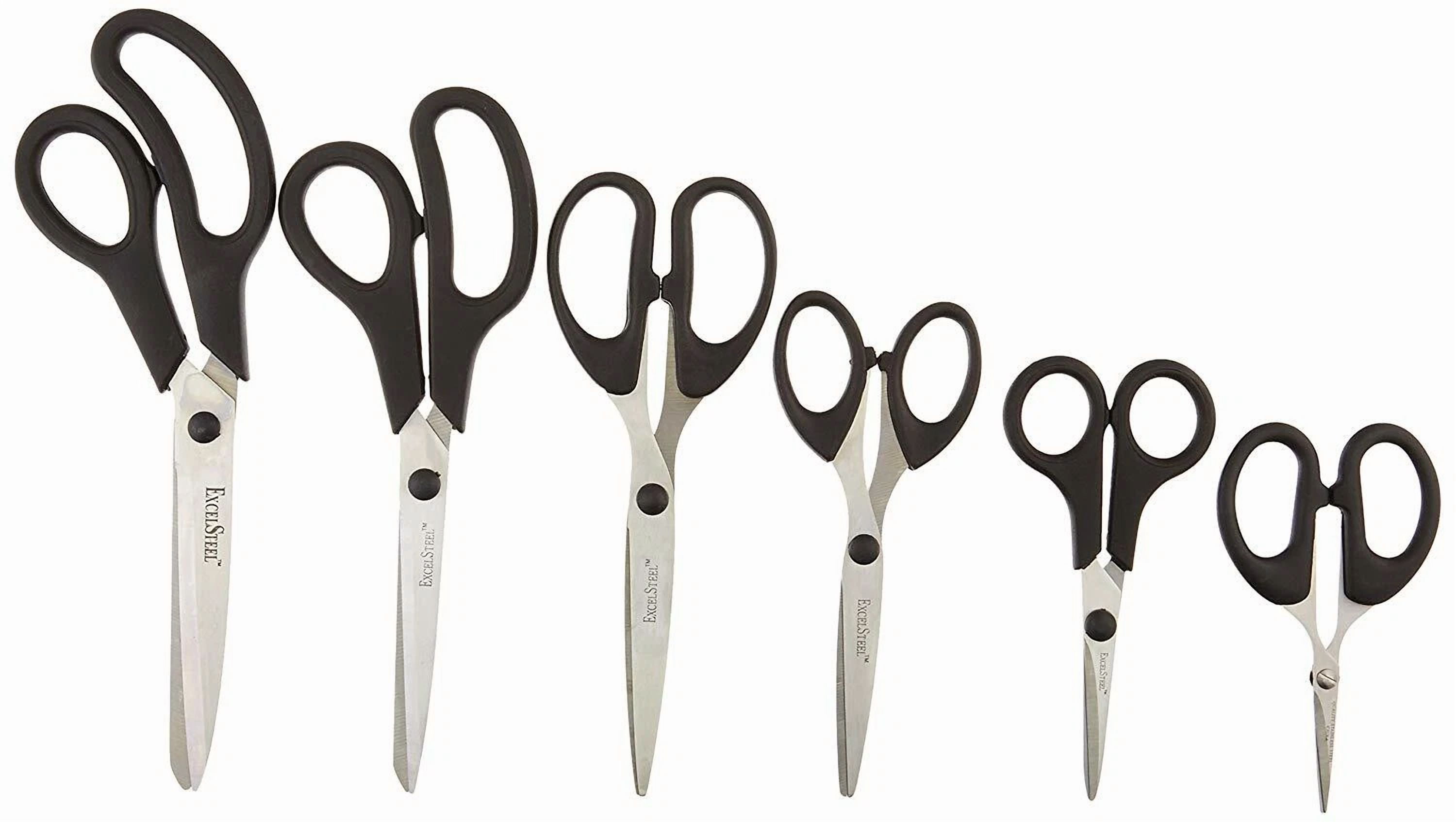 Cook Pro 808 6 Piece All Purpose Kitchen Craft Scissors, Stainless Steel Black