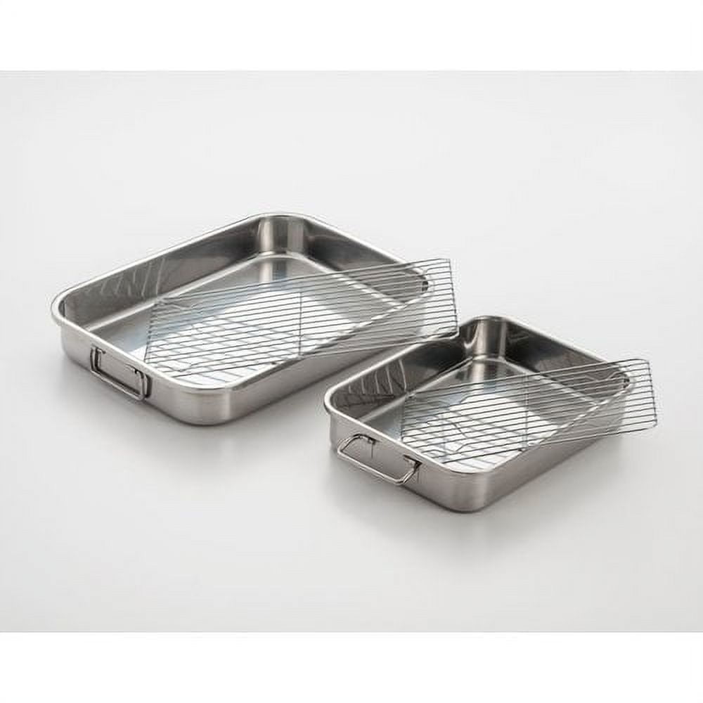 Cook Pro 9.5'' Excel Steel Stainless Steel Lasagna and Roasting Pan