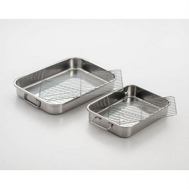 Cook Pro 9.5'' Excel Steel Stainless Steel Lasagna and Roasting Pan