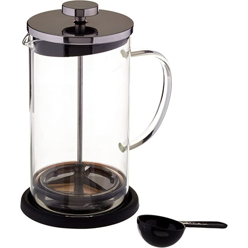 Cook Pro Coffee Plunger with Coaster, Heat Resistant Glass