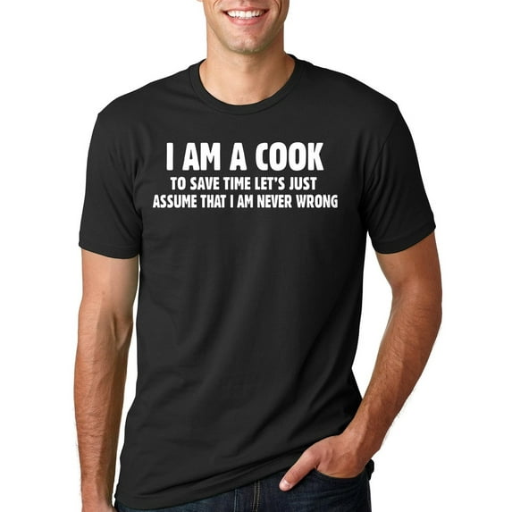 Cook T-Shirt Gift For Cook Chef Tee Shirt Large Black