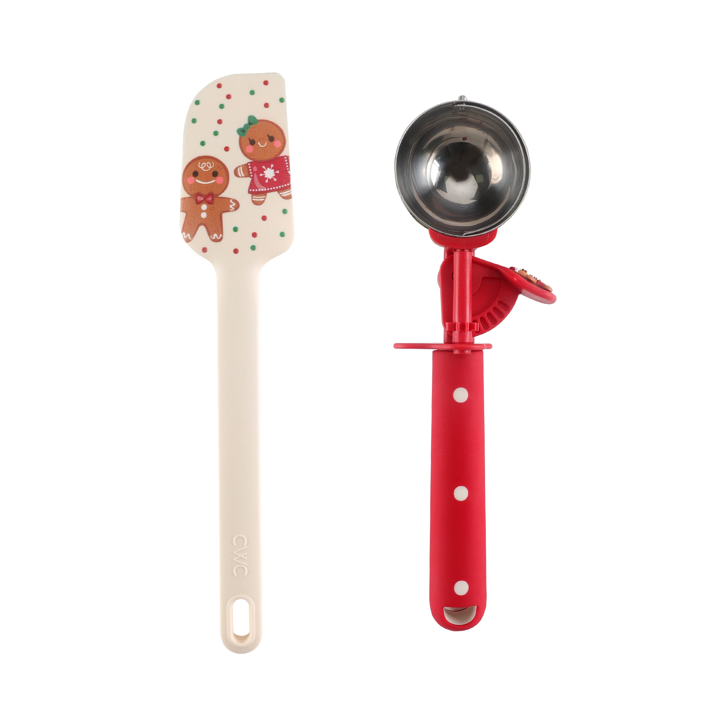 Cook With Color 10-Inch Silicone Spatula & Stainless Steel Cookie Scoop