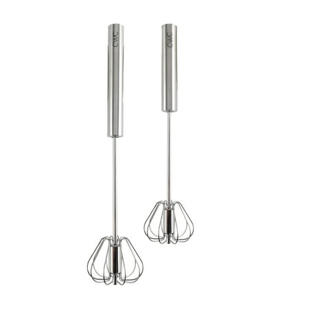 Cook With Color 2-Piece Push Whisk Set – Essential Kitchen Whisks for Blending and Mixing