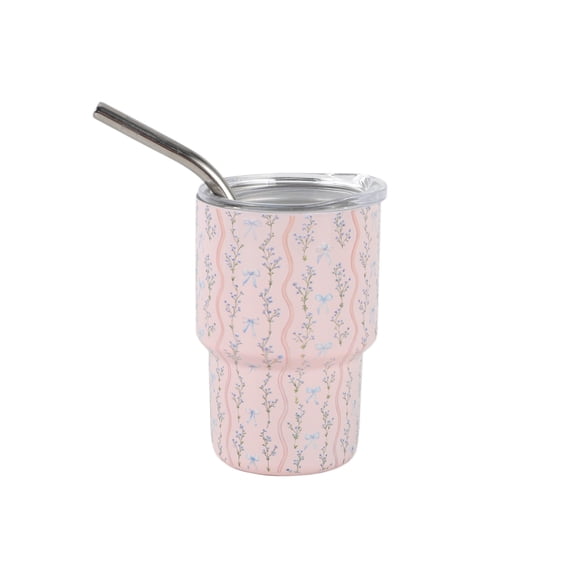 Cook With Color 5oz Double Walled Stainless Steel Mini Tumbler, Vacuum Insulated, Reusable Cup, Spring Design