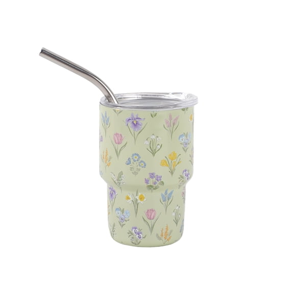 Cook With Color 5oz Double Walled Stainless Steel Mini Tumbler, Vacuum Insulated, Reusable Cup, Spring Design