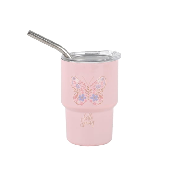 Cook With Color 5oz Double Walled Stainless Steel Mini Tumbler, Vacuum Insulated, Reusable Cup, Spring Design