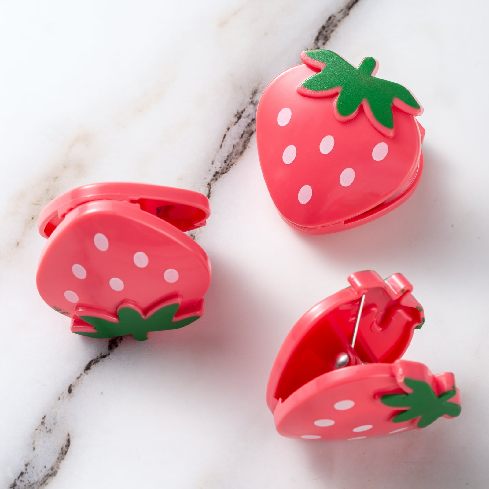Cook With Color 6 Piece Pink Strawberry Bag Clips