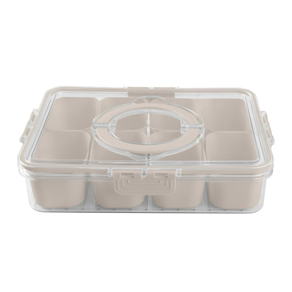 Cook With Color Snackle Box for Kids Lunch Box and Snack Container, Brown