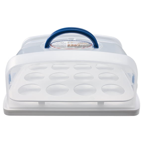 Cook with Color Rectangular Cupcake & Cake Carrier with Secure Locking Lid and Handle, Travel Storage Box