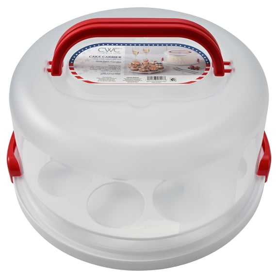 Cook with Color Round Cupcake & Cake Carrier with Secure Locking Lid and Handle, Travel Storage Box