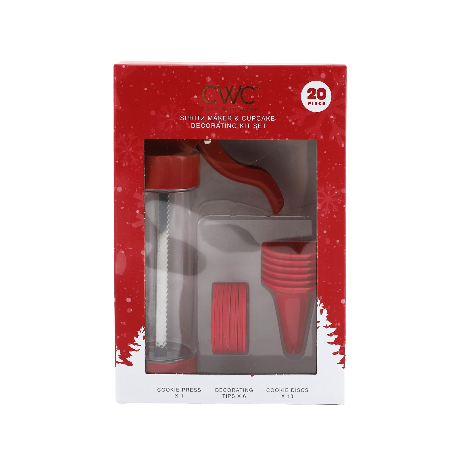 Cook With Color Red Cupcake Decorating Kit 19 Piece Set