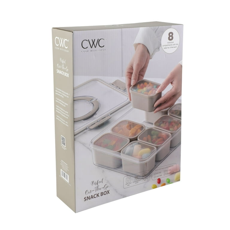 Cook With Color Taupe 8 compartment snackle box, charcuterie