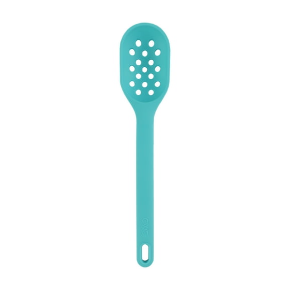 Cook With Color 12-Inch Silicone Slotted Spoon - Heat Resistant & Dishwasher Safe, Teal