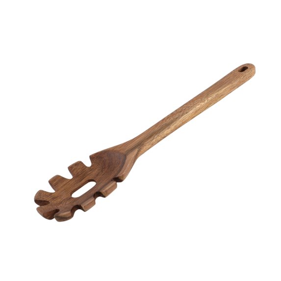 Cook with Color 12-Inch Natural Wood Spaghetti and Pasta Server Spoon