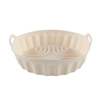 Cook With Color cream round silicone air fryer liner