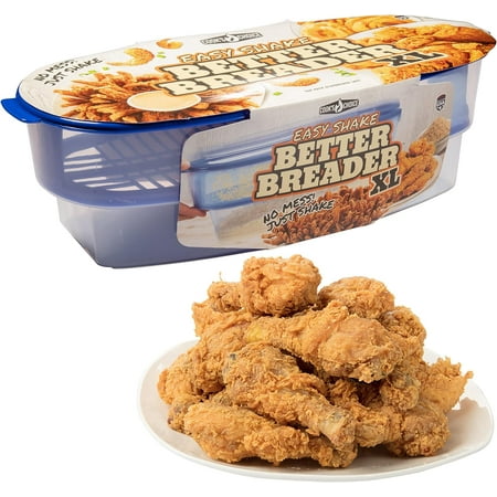 Cook's Choice XL Original Better Breader Batter Bowl- All-in-One Mess Free Breading Station Tool- Great for Parties - Pour in Seasoning, Add Meat or Vegetables of Choice, & Just Shake
