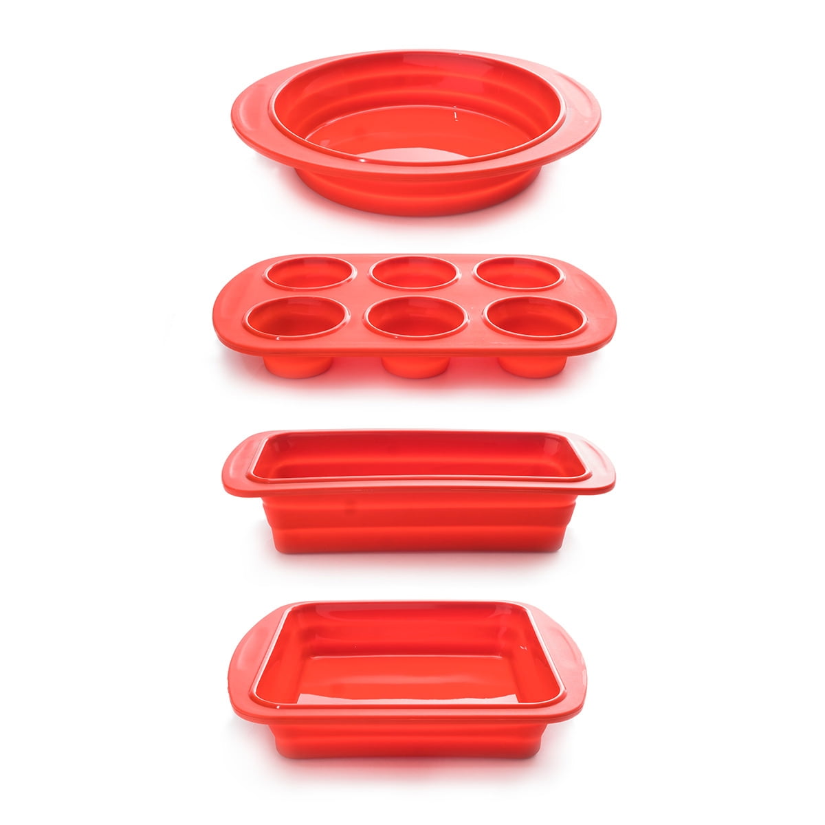 Cook's Companion® 4-Piece Collapsible Silicone Bakeware Set