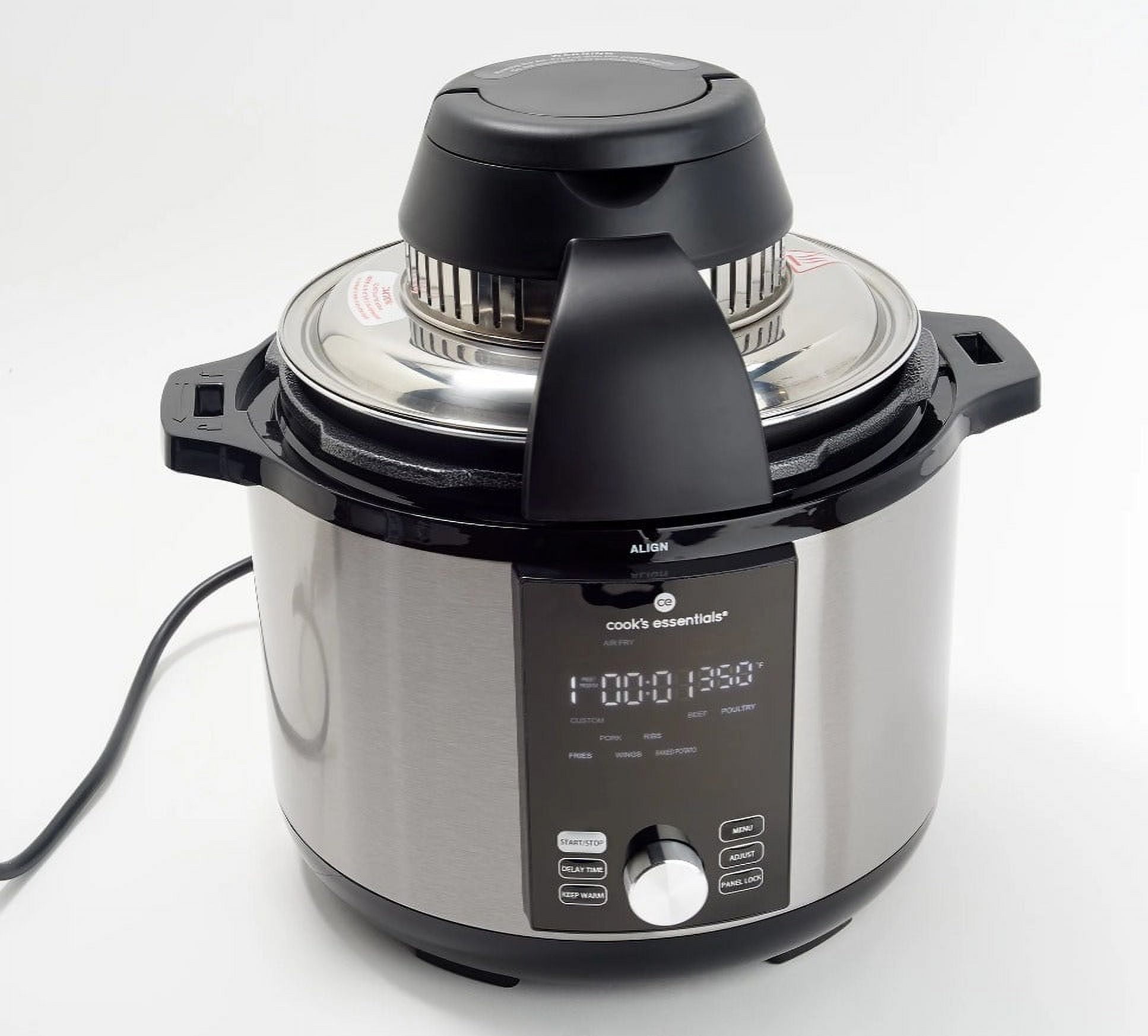 Cook's Essentials 6-qt 8-in-1 Pressure Cooker and Air Fryer