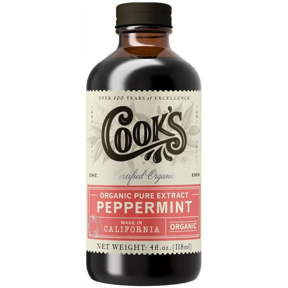 Cook's, Organic Peppermint Extract, Premium Peppermint Oil, Crafted in the USA, 4 oz