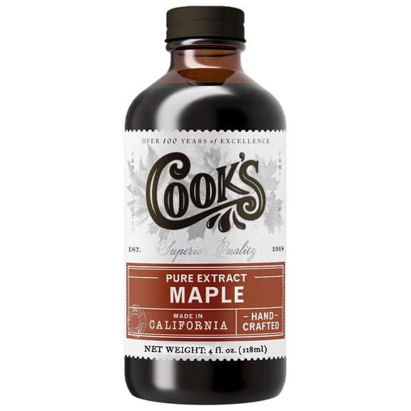 Cook's, Pure Maple Extract, All Natural Premium Maple Sap from Vermont's Finest Maple Trees, 4 oz 4 Fl Oz (Pack of 1)