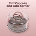 Walnut Cake Box Cook with Color 12-Cupcake Reversible Dark Walnut Round Cake Carrier ...