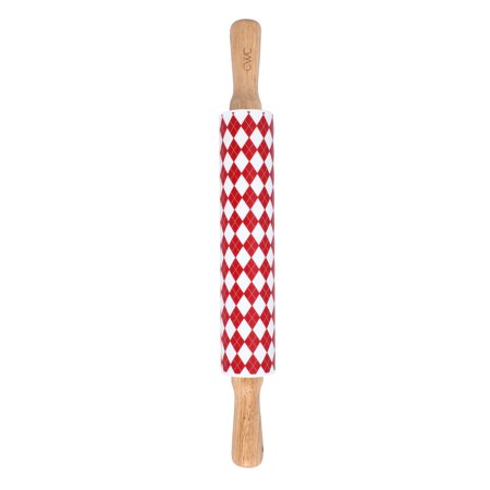 Cook with Color 16.9'' Silicone Rolling Pin – Red Checkered