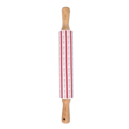 Cook with Color 16.9'' Silicone Rolling Pin – Red Strip