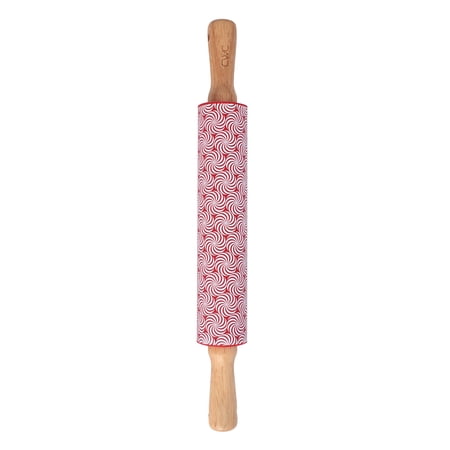 Cook with Color 16.9'' Silicone Rolling Pin – Red Swirl