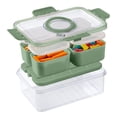 thumbnail image 1 of Cook with Color 4-Compartment Snack Box with Removable Ice Pack, Locking Lid and Handle, Dishwasher Safe, Sage, 1 of 11
