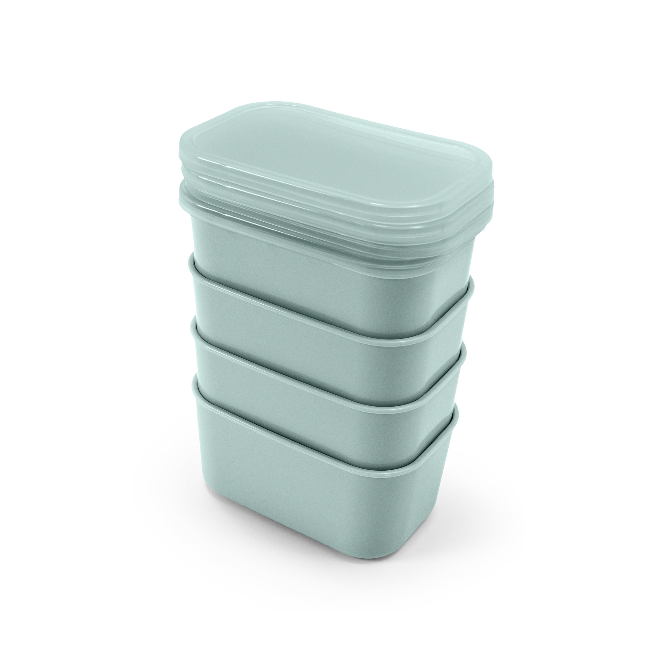 Cook with Color 4 Piece Snackle Box Pods with Lids, Sage, Portable and Dishwasher Safe, Well Suited for Sausces, Snacks, and Small Lunch Items