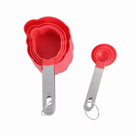 Cook with Color 8 Piece Measuring Cup and Spoon Set – Santa