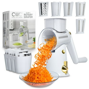 Cook with Color Cheese Grater Rotary – Easy-to-Use Food Shredder for Cheese, Grey