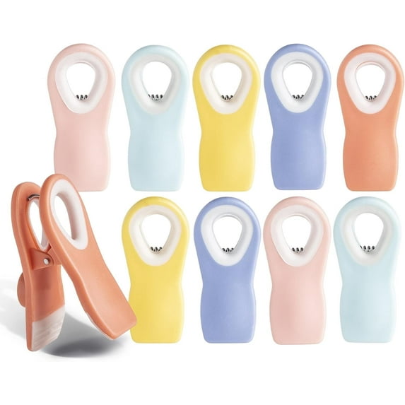 Cook with Color Chip Bag Clips with Magnets, Kitchen Accessories, 10 Pack, Bright Colors