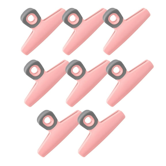 COOK WITH COLOR Chip Bag Clips with Magnets, Kitchen Accessories, 8 Pack, Pink
