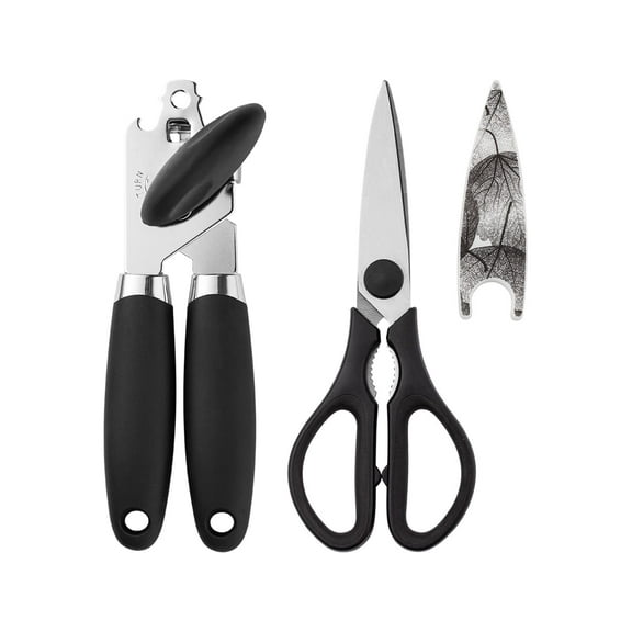 COOK WITH COLOR Kitchen Stainless Steel Scissors and Can Opener Set