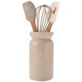 thumbnail image 1 of Cook With Color Ceramic Mini Crock Kitchen Utensil Set, Tan, 1 of 5