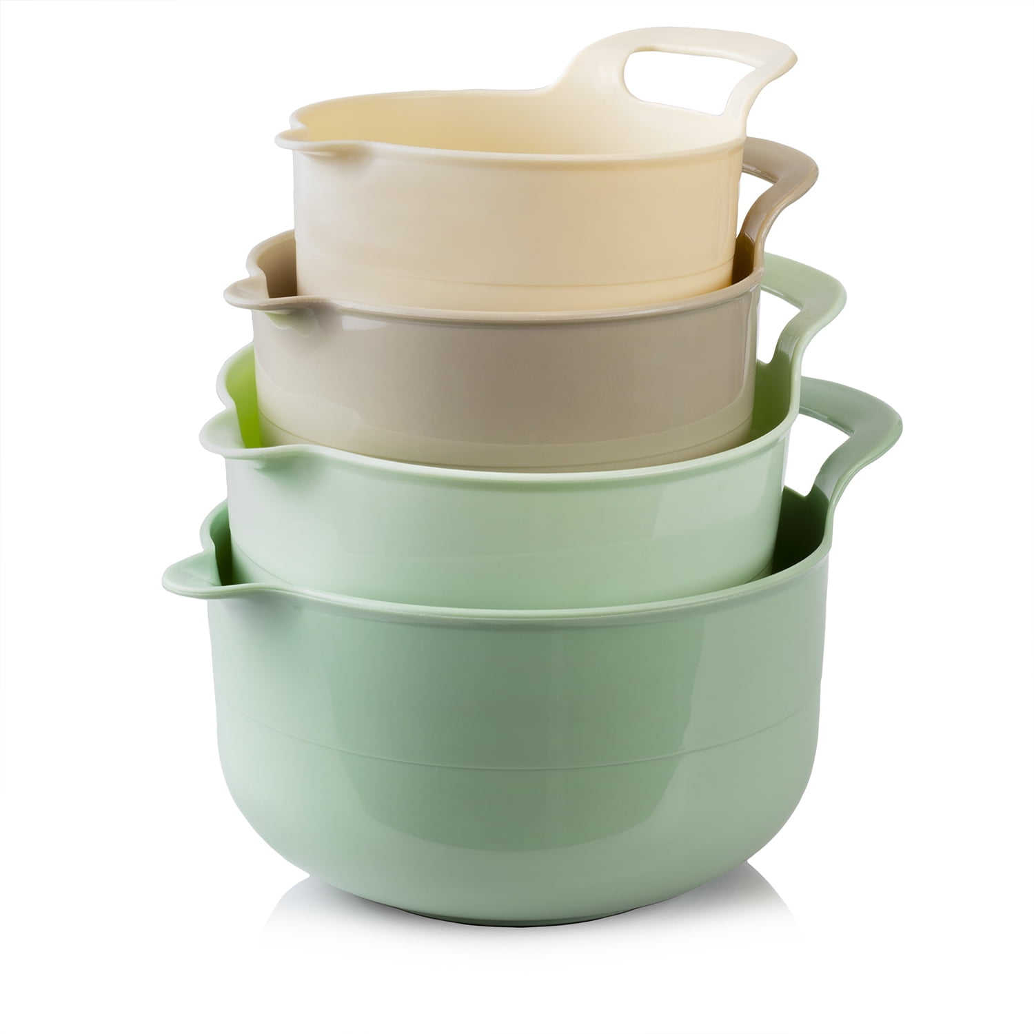 Large 4.5 Litre Plastic Mixing Bowls. In Red Colour Taupe Or Grey