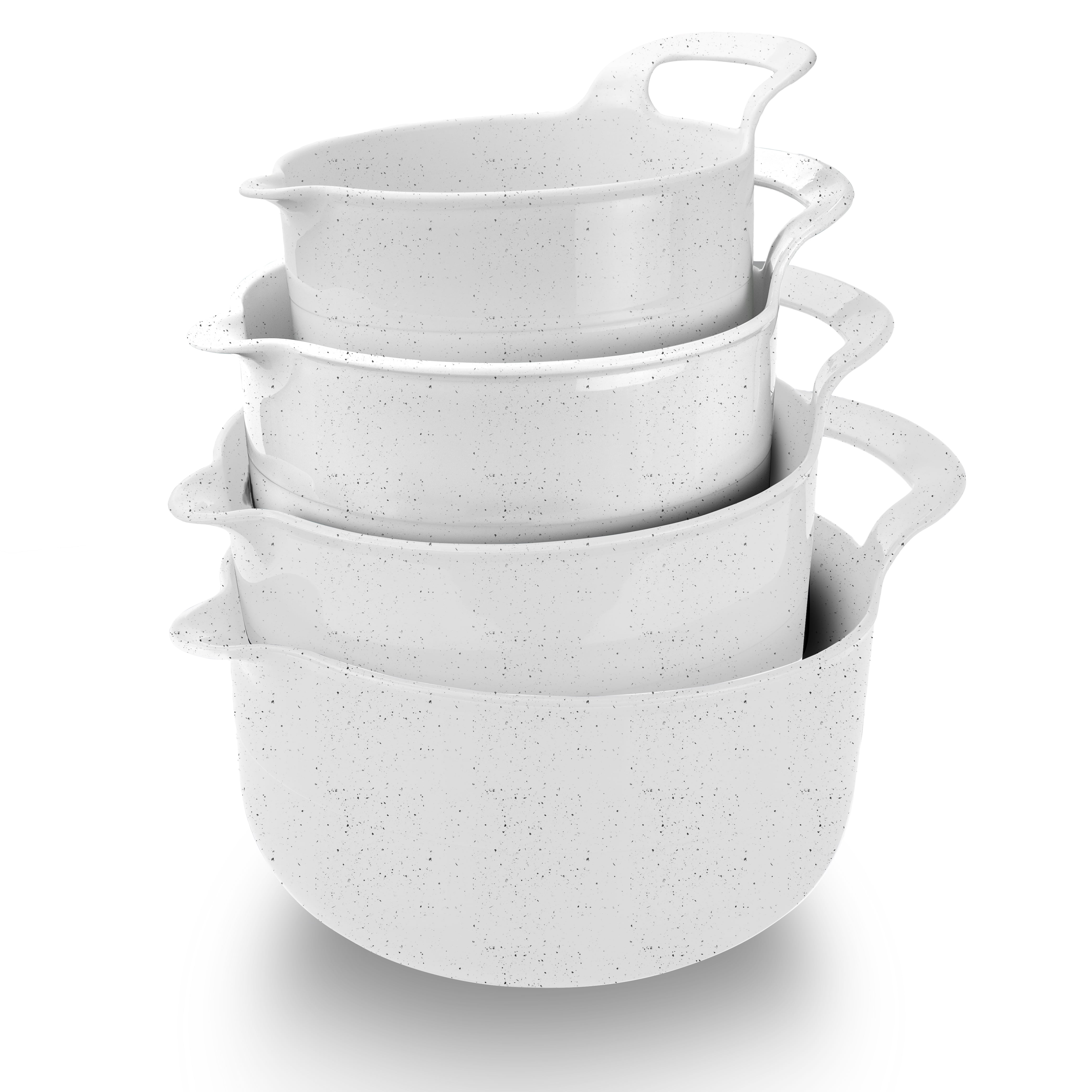 Cook with Color Mixing Bowls 4 Piece Nesting Plastic Mixing Bowl Set