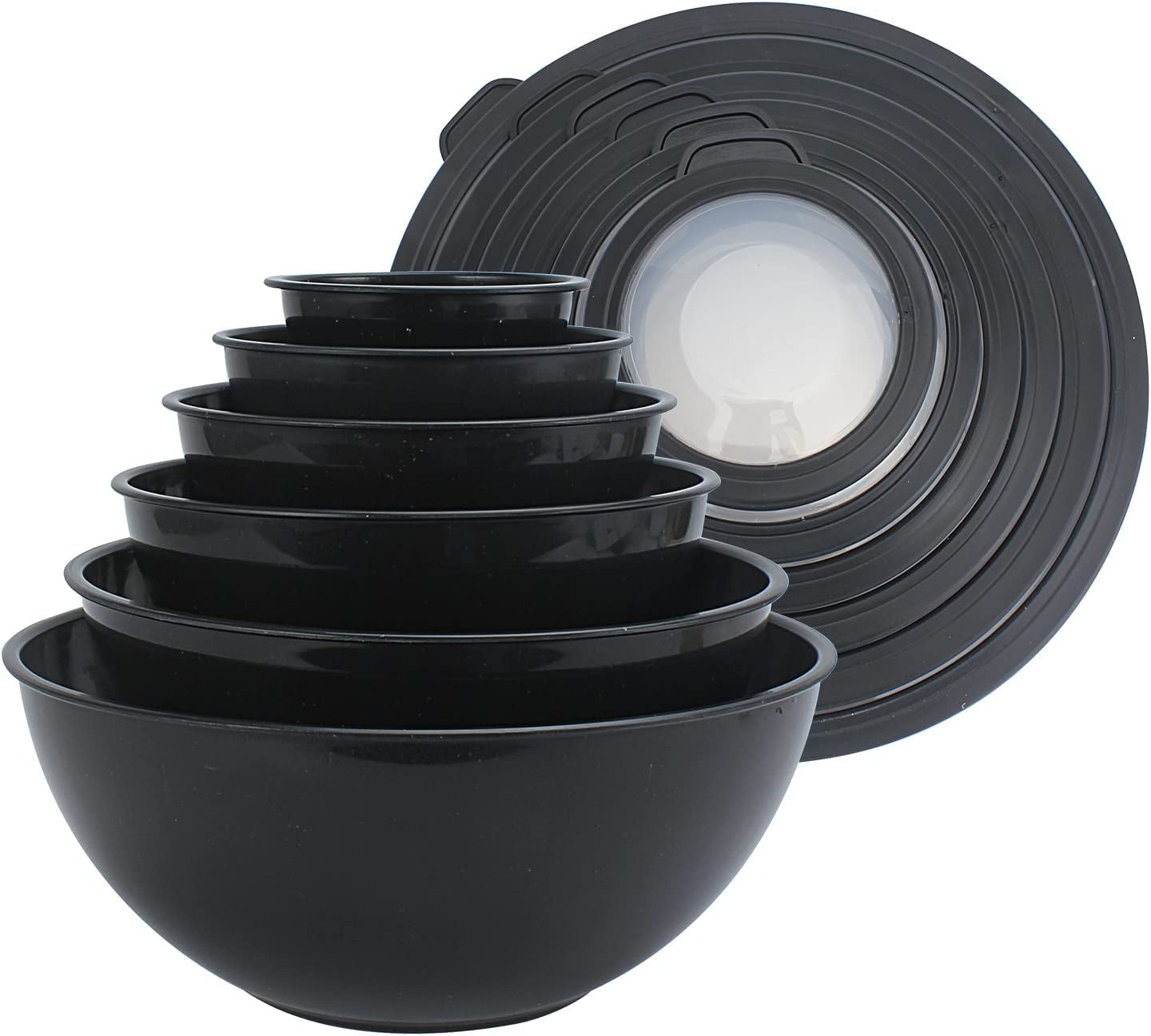 Kitchen Mixing Bowls. 5Pc Glass Bowls with Lids Set – Neat Nesting Bowls.  Large